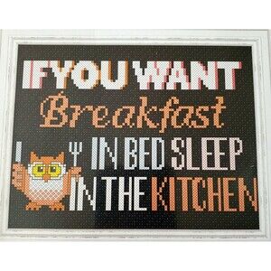 Duftin Design Cross Stitch Kit Breakfast in Bed #5293 Includes Frame NEW